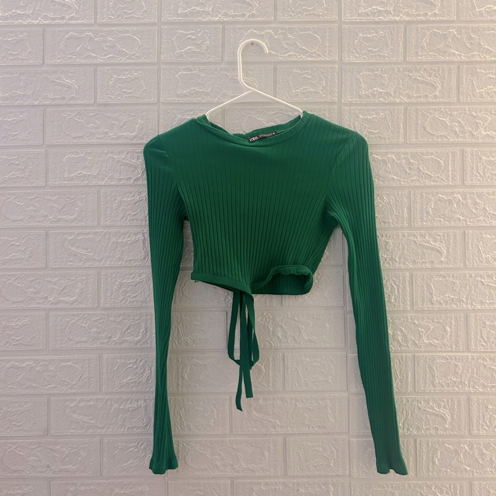 Zara Green Crop Top